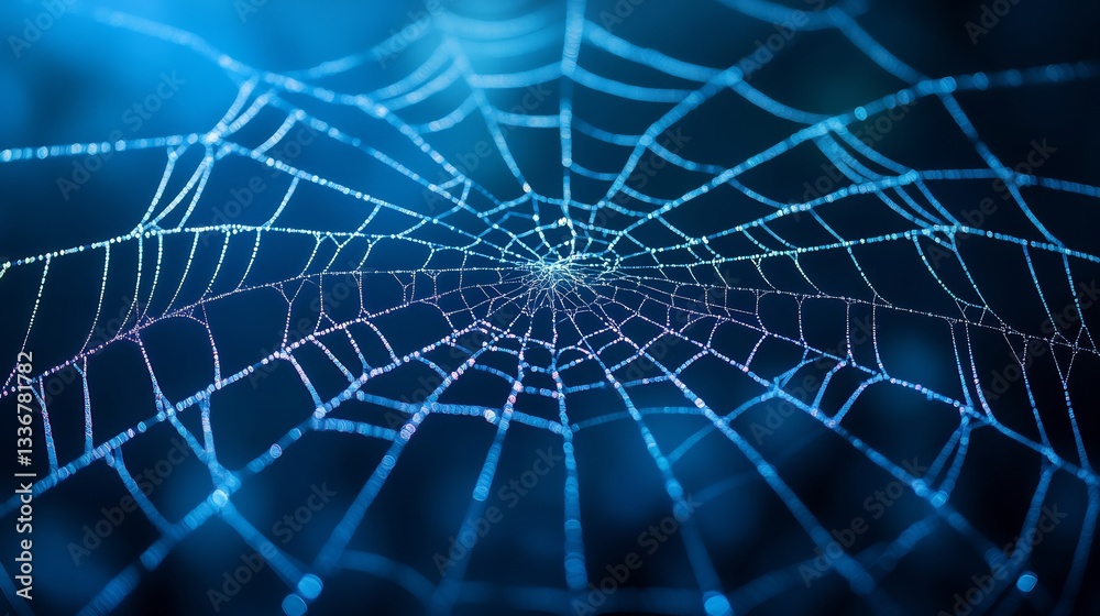 Fototapeta premium Business networking abstract spider web connecting node relationships concept