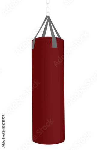 Red  boxing bag. vector illustration