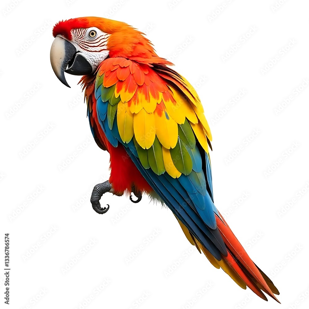 Obraz premium Vibrant Scarlet Macaw: A Jewel of the Avian World