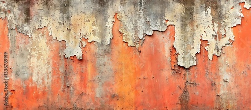 Obraz na płótnie Weathered orange wall texture w salonie