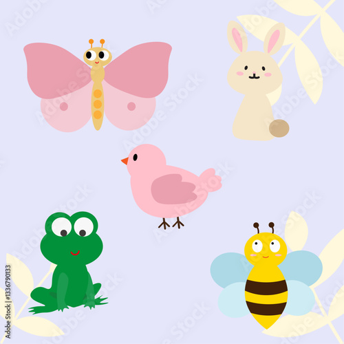 A Joyful Spring with Bunnies, Birds, and Butterflies