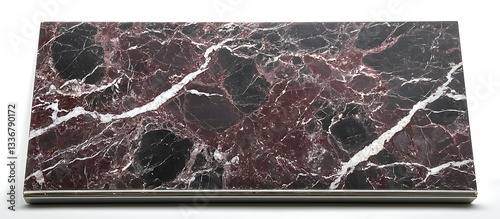 Obraz na płótnie Dark red marble slab, white veins w salonie
