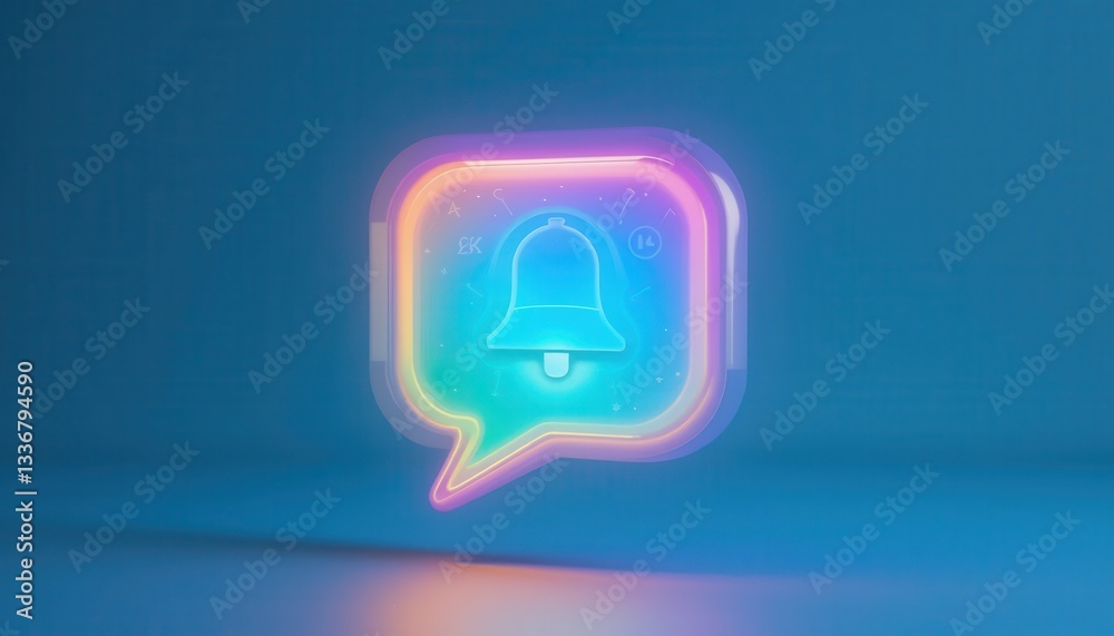 Digital alert concept colorful icon close-up Digital alert concept colorful icon close-up