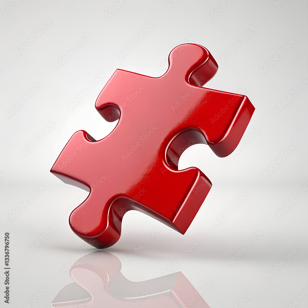 A Single Vibrant Red Puzzle Piece Representing The Quest For Connection And Completion Against A Bright, Minimalist Backdrop Isolated on Transparent Background A Single Vibrant Red Puzzle Piece Representing The Quest For Connection And Completion Against A Bright, Minimalist Backdrop Isolated on Transparent Background