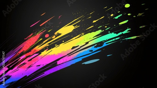 Vibrant Abstract Paint Splatter Art Design