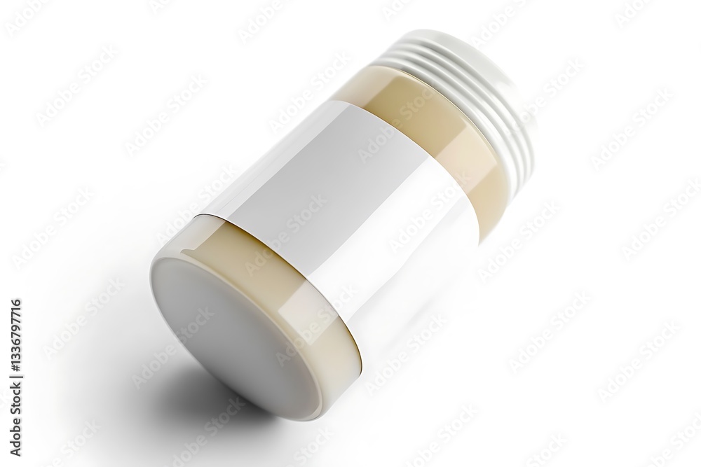 Isolated Roll-On Deodorant with Label Visible on White Background Isolated Roll-On Deodorant with Label Visible on White Background
