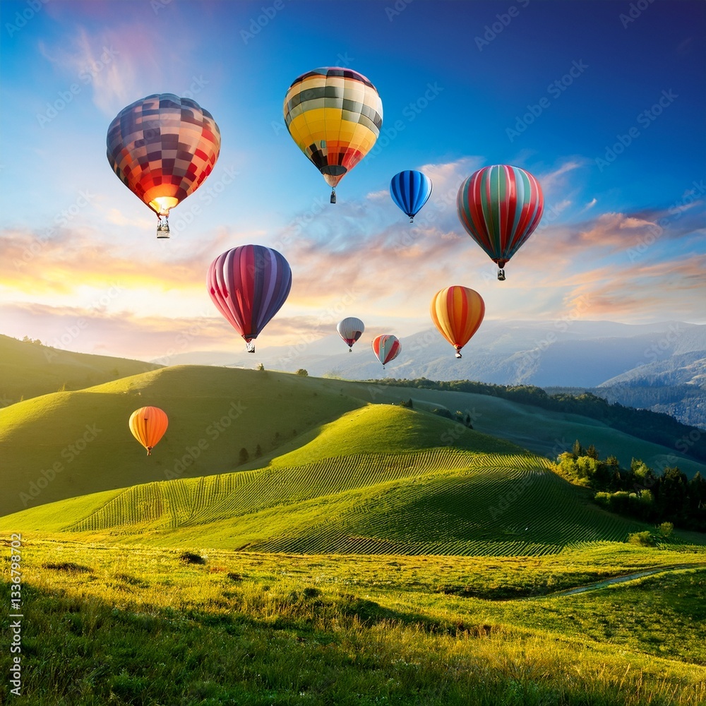 Fototapeta premium hot air balloon in the sky