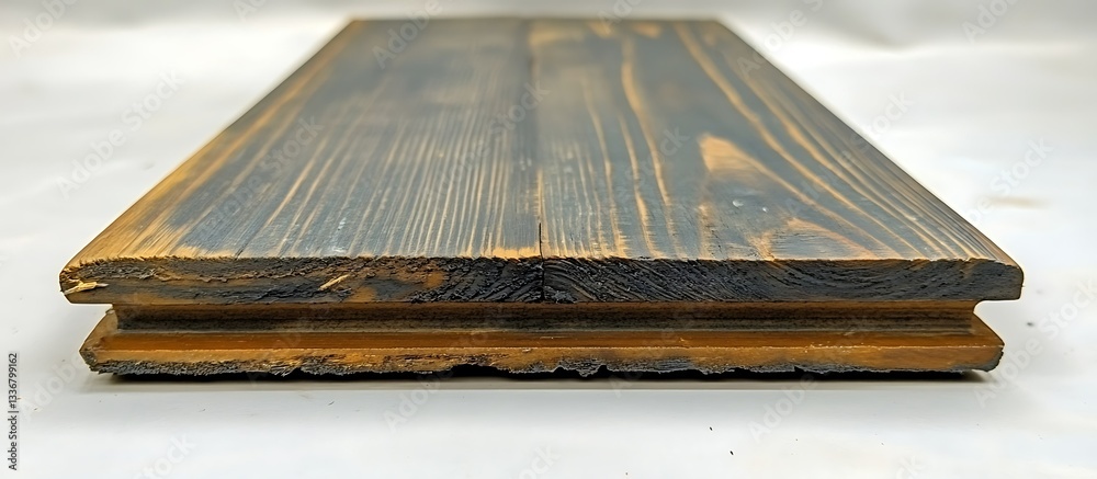 Dark wood plank profile, close-up