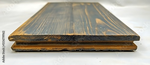 Obraz na płótnie Dark wood plank profile, close-up w salonie