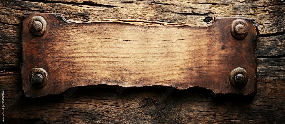 Rustic wooden sign, aged texture, wood background