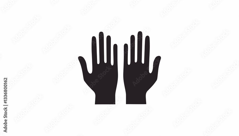 Hands raised in surrender against a white background Hands raised in surrender against a white background