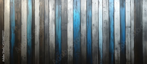 Obraz na płótnie Blue and grey wood plank wall texture w salonie