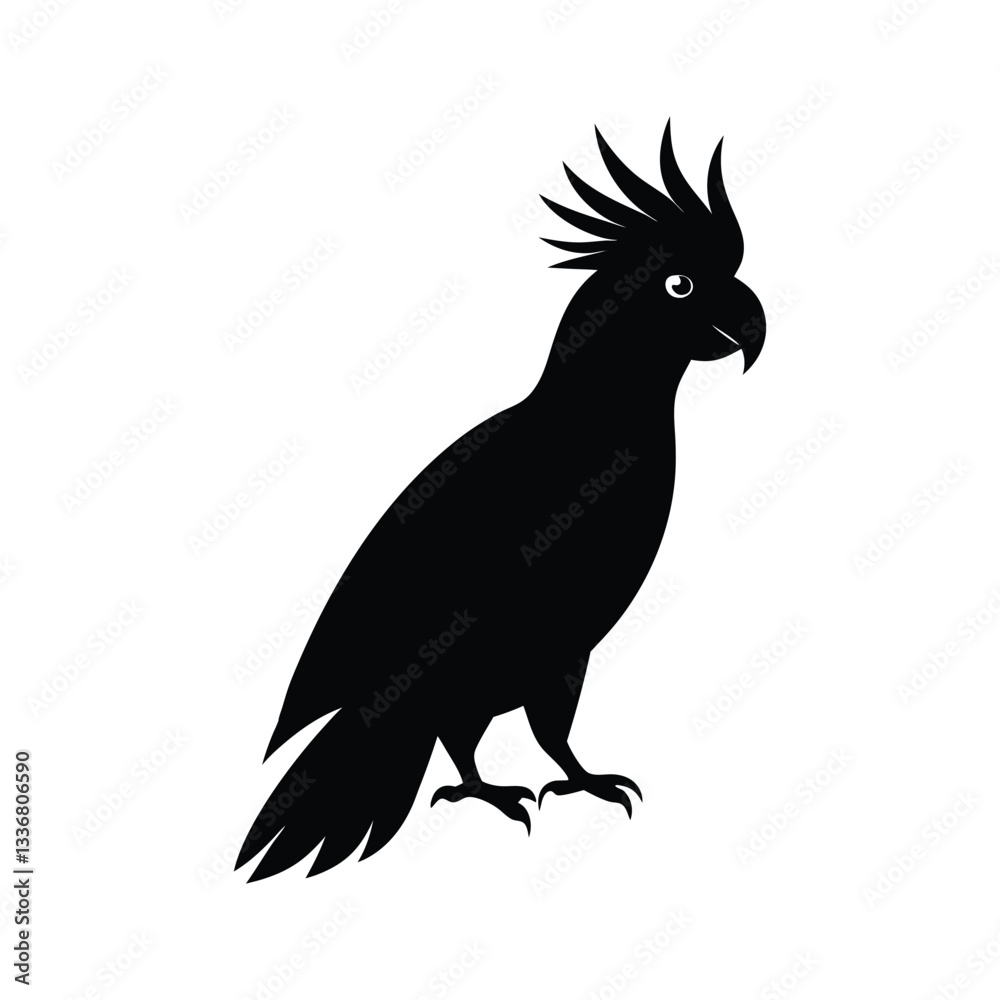 Fototapeta premium Cockatoo silhouette vector illustration 