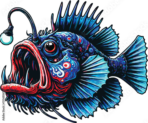 anglerfish isolated vector ilustration