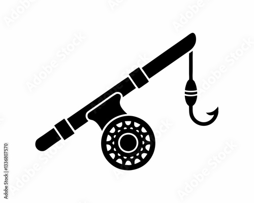 creative details Fishing Rod Icon vector illustration 