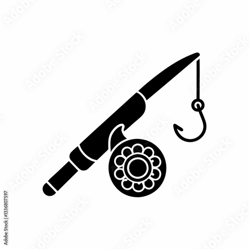 creative details Fishing Rod Icon vector illustration 