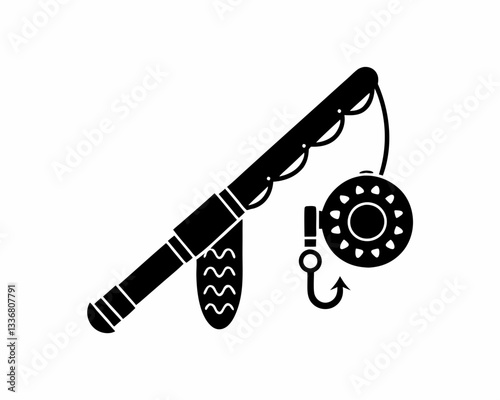 creative details Fishing Rod Icon vector illustration 