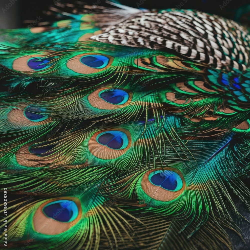 Fototapeta premium peacock feather close up
