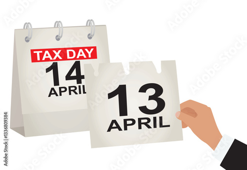 Tax day card. vector illustration