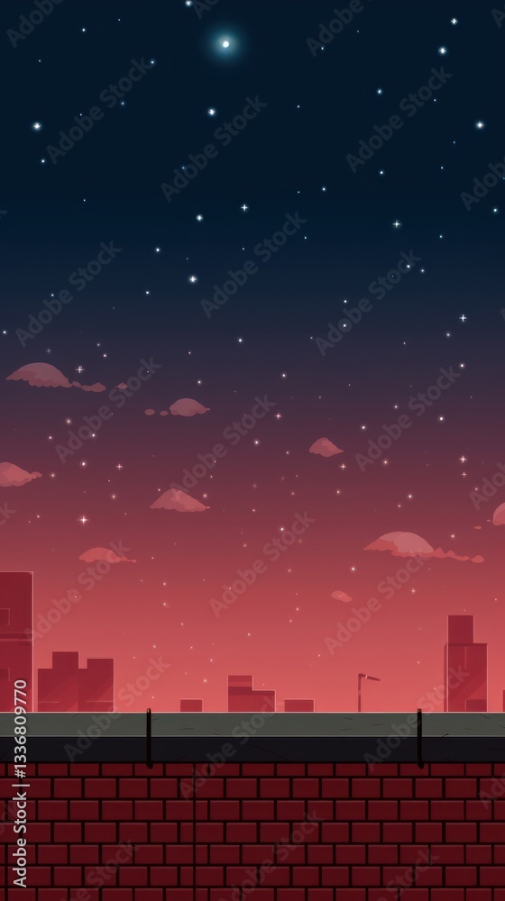 Fototapeta premium Vintage wallpaper night sky architecture.