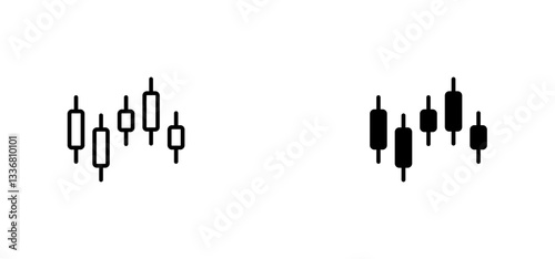 Chart candlestick icons set for apps and web ui designs. simple isolated graphics.