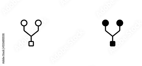 Code Fork icons set for apps and web ui designs. simple isolated graphics.