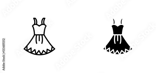 Dress icons set for apps and web ui designs. simple isolated graphics.