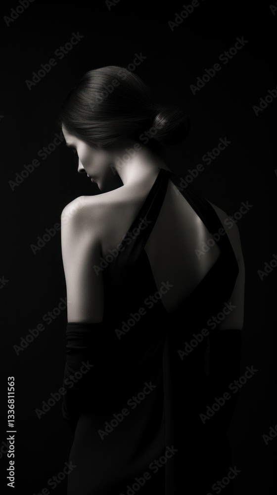 Naklejka premium Photography of woman portrait silhouette photography monochrome black.