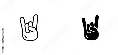 Hand Horns icons set for apps and web ui designs. simple isolated graphics.