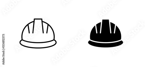Hard hat icons set for apps and web ui designs. simple isolated graphics.