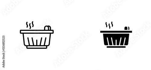 Hot tub icons set for apps and web ui designs. simple isolated graphics.