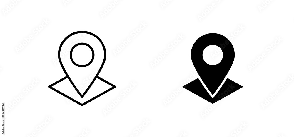 Land layer location icons set for apps and web ui designs. simple isolated graphics. Land layer location icons set for apps and web ui designs. simple isolated graphics.