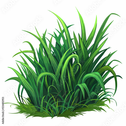 green grass isolated on white background