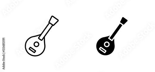 Mandolin icons set for apps and web ui designs. simple isolated graphics.