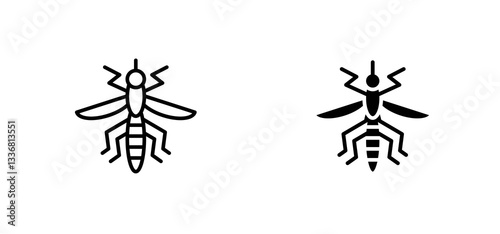 Mosquito icons set for apps and web ui designs. simple isolated graphics.