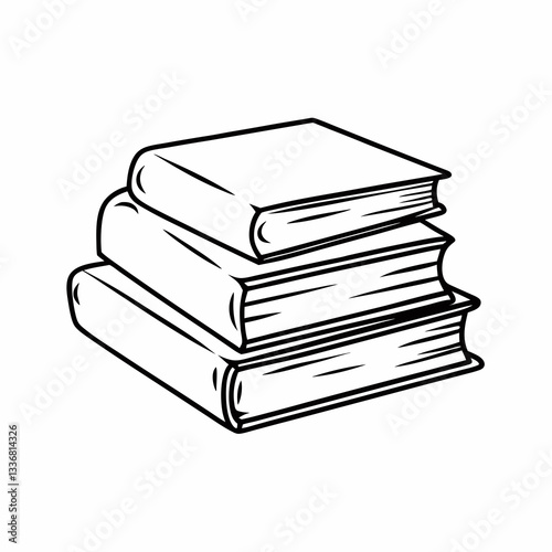 a stack of three books, symbolizing knowledge and education, vector illustration