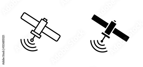 Satellite icons set for apps and web ui designs. simple isolated graphics.