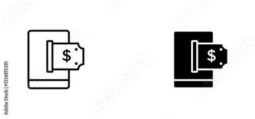 Send money smartphone icons set for apps and web ui designs. simple isolated graphics.