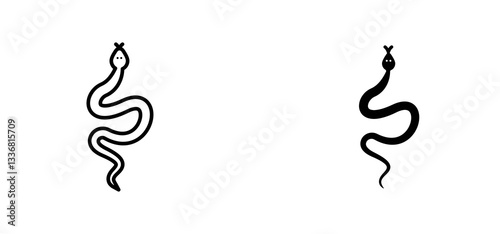 Snake icons set for apps and web ui designs. simple isolated graphics.