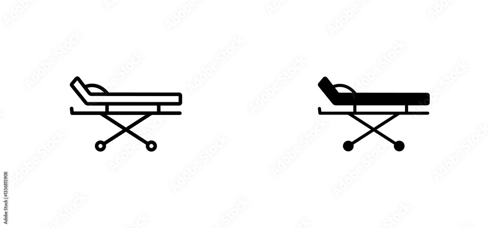 Stretcher icons set for apps and web ui designs. simple isolated graphics. Stretcher icons set for apps and web ui designs. simple isolated graphics.