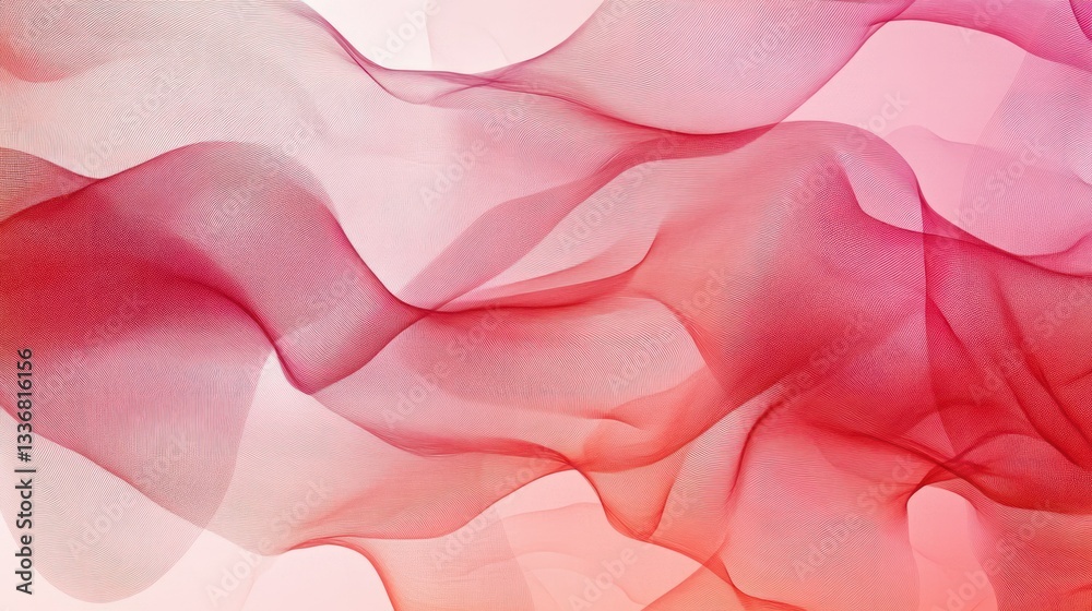 Fototapeta premium Abstract Red and Pink Swirling Fabric Texture