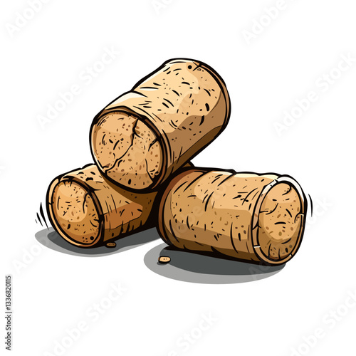 Cork on white background 