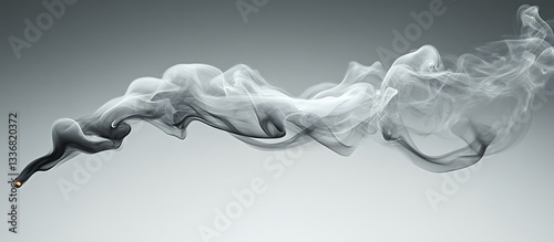 Obraz na płótnie Smoke plume, grey background, studio shot w salonie