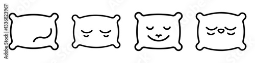 comforting pillow icon, comforting pillow line art - simple line art of comforting pillow, perfect for comforting pillow logos and icons