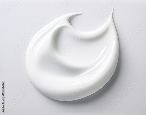 Creme als Klecks, Tropfen Sahne, Körperlotion Pflege, Beautycreme Tropfen auf weissem Hintergrund, Schönheitspflege - generated Image