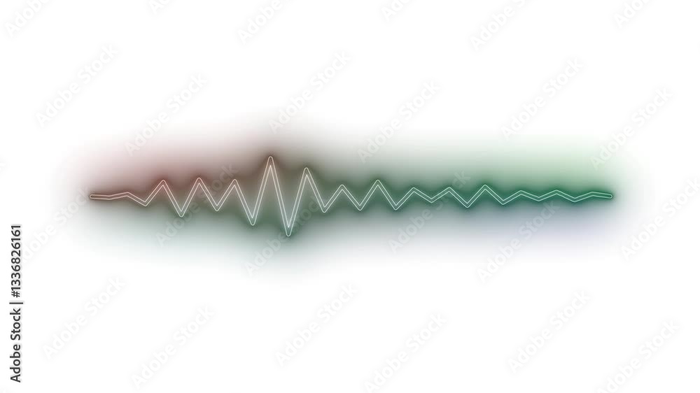 Glowing Sound Wave Animation on white Background, A glowing sound wave graphic neon glow Glowing Sound Wave Animation on white Background, A glowing sound wave graphic neon glow