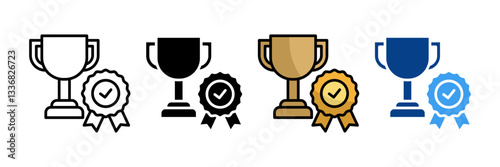 Accomplishment  Icon Set Multiple Style Collection