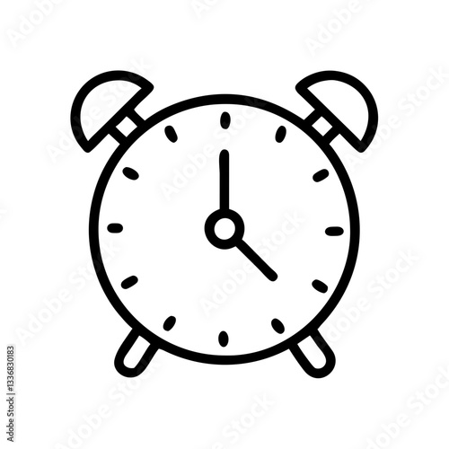 Alarm clock showing time on a white background