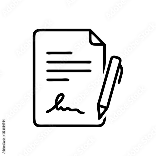 Document with signature and pen