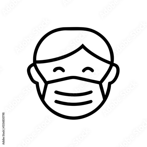 Smiling person wearing a mask